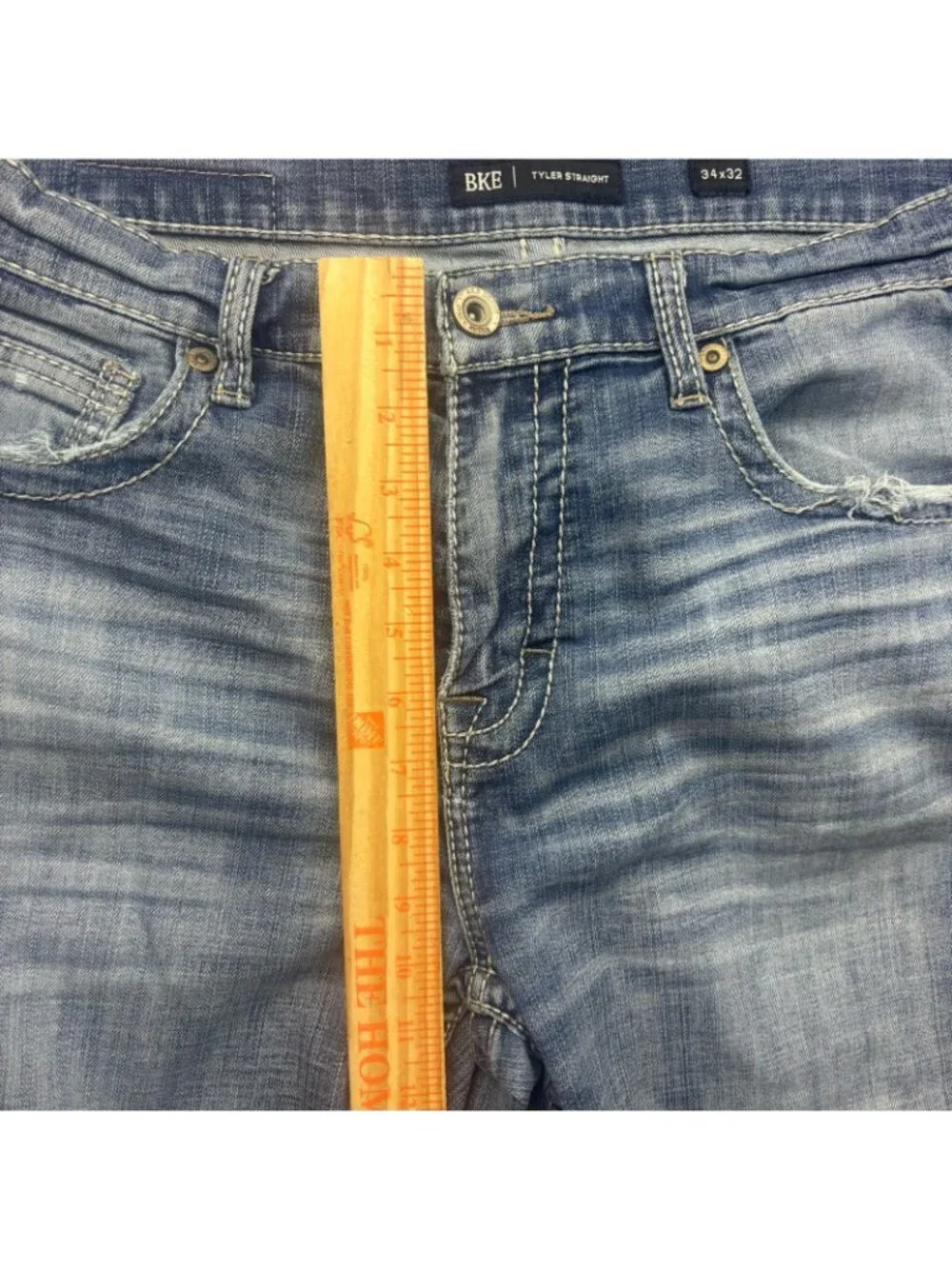 BKE Tyler Straight Jeans Distressed Light Wash Men’s Size 34 X 32